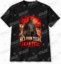 He’s From Texas Halloween graphic T-shirt in Black by Rage Outfitters